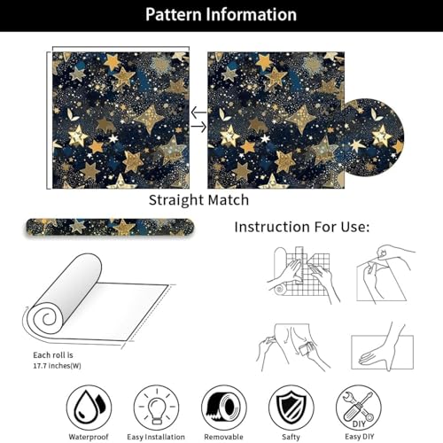 Image of ANNACREATIONS Self-Adhesive Waterproof Wallpaper Removable PVC Vinyl Wall Sticker (45 x 304 cm) for Living Room & Hall Decoration (Multicolor-7)