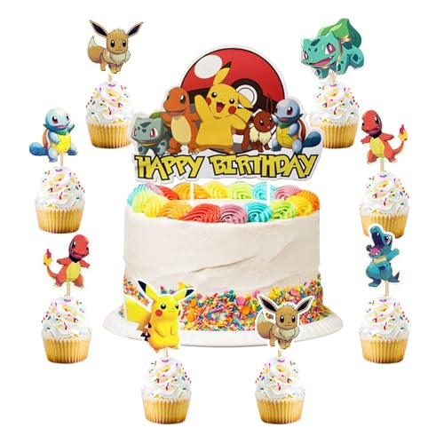 49 PCS Tortendeko Geburtstag Kinder Kuchen Deko Happy Birthday Cake Topper Cupcake Tortendekoration Kinder für Jungen/Mädchen
