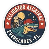 Alligator Alcatraz Magnet, Funny Political Magnetic Decal, Novelty Decor for Car or Refrigerator, 5.5 Inches