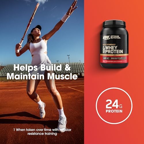 Optimum Nutrition Gold Standard 100% Whey Protein Powder, 24g Protein per serving, 29 servings (899g) - Double Rich Chocolate (packaging may vary) | Double Rich Chocolate, 29 Servings, 24g Protein, BCAA,Low Sugar,Promotes Muscle Growth and Recovery - View 6