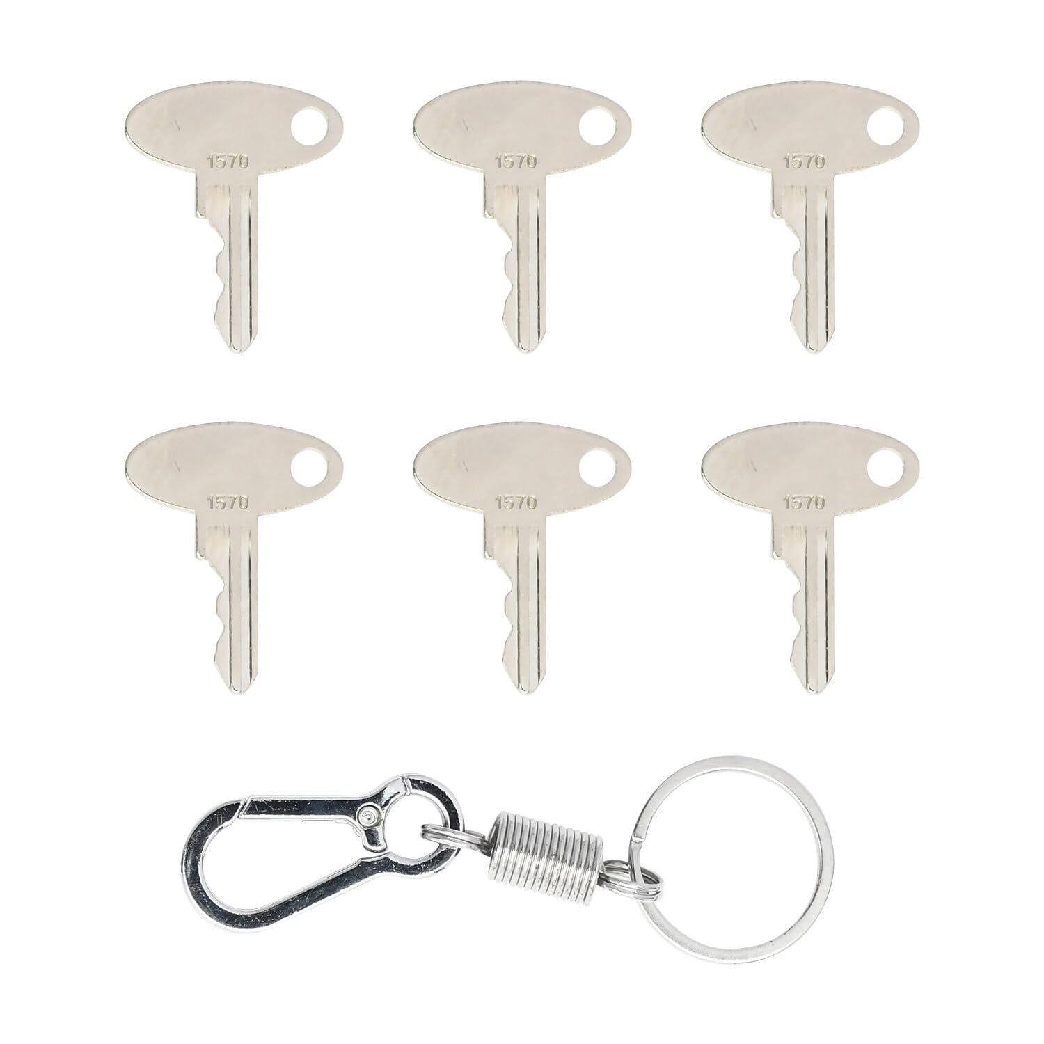 Molloparts 6Pcs Ignition Key 9849079 1000211833 5252 1570 Compatible with Ford Compatible with Massey Ferguson Compatible with Perkins Tractor