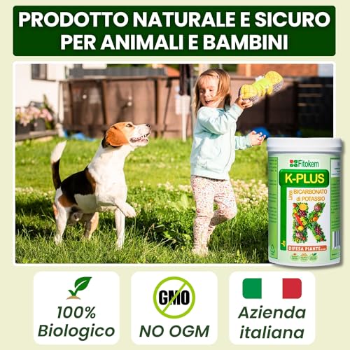 FITOKEM K-Plus 1kg - Bicarbonato di Potassio Puro Aiuto per Piante e Agricoltura, Azione Antifungino per Piante, Piante da Frutto, Fertilizzante Orto, Ottimo Contro Bolla del Pesco, Oidio Peronospora - 4