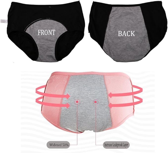 Image of YOYI FASHION Women Menstrual Period Briefs Jacquard Easy Clean Panties US Size XXS-5XL /12