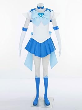 コスプレ衣装 セーラーマーキュリー白・青 リボン付き コスプレ衣装 セーラーマーキュリー白・青 リボン付き Amazon.co.jp