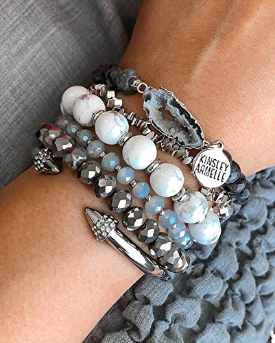 Agate Collection - Silver Smoky Bracelet #TOP3