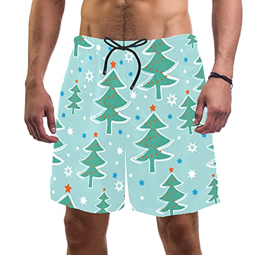Short de bain pour homme vert Sapin de Noël en taille L avec poches