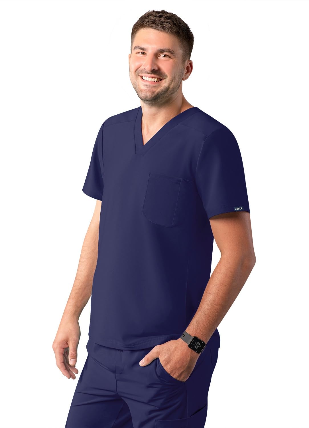 Adar Uniforms Men's A6010nvy Medical Scrubs Shirt, Navy, S UK