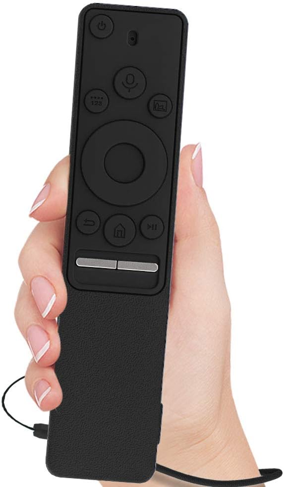 Samsung Remote Case SIKAI Shockproof Silicone Full Protective Cover for Samsung BN59-01241A BN59-01242A BN59-01260A BN59-01259E Remote Holder Dust-Proof Anti-Lost with Hand Strap (Black+Black)