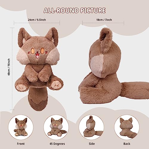 Qcotng Fox Stuffed Animal Cute Plush Toy With Big Tails Soft Stuffed Animals For Boys And Girls Birthday Gift For Kids (19 Inch Brown) #TOP1