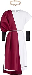 4-Piece Carnival Men Toga Costume with Leaf Laurel Wreath and Wristbands, Adult Greek God Roman Party Set