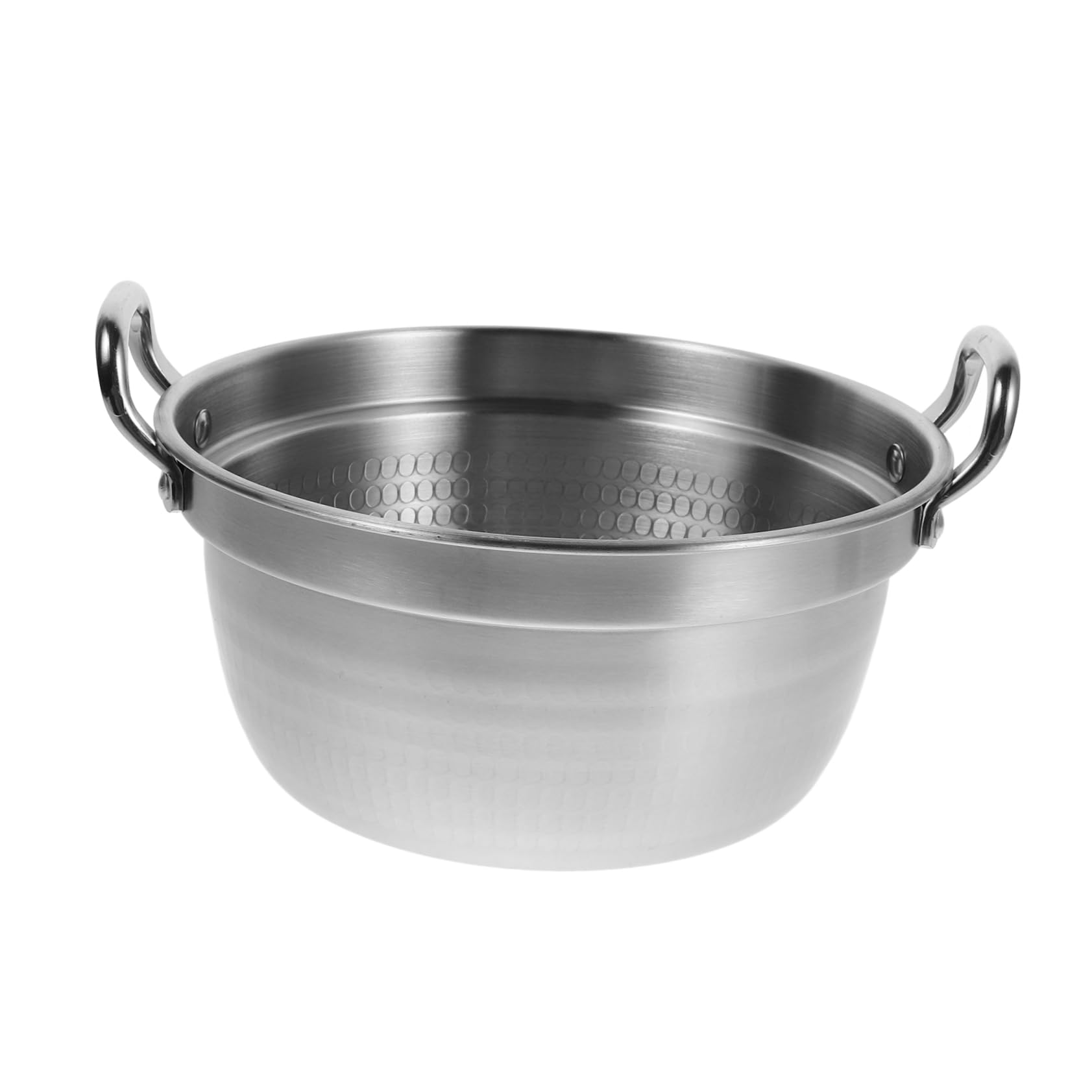 BESTonZON Stainless Steel Double Handle Ramen Pot Fast Heating Soup Sauce Pot for Outdoor Camping for Pasta Noodles Durable Portable Cooking