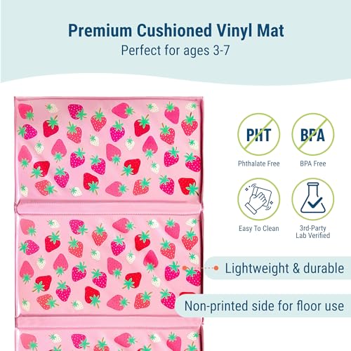 Image of Wildkin Kids Vinyl Nap Mat for Boys - Foldable Toddler Sleep Mat for Daycare, Preschool, Kindergarten & Travel, Durable & Easy to Clean, Ages 3-7, Machine Washable