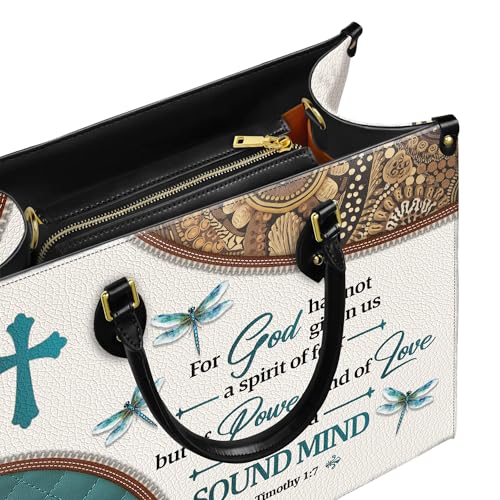 Personalized Leather Handbag for Women, Custom Name Church Bags, Christian Gifts for God Lovers, Ideal Christmas Gift for Mom4