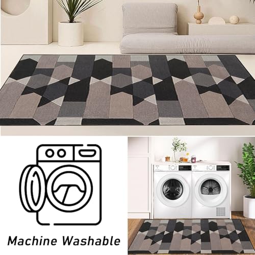 Alfombra pasillo moderna para salón y dormitorio suave y lavable de 60 x 65 cm 5