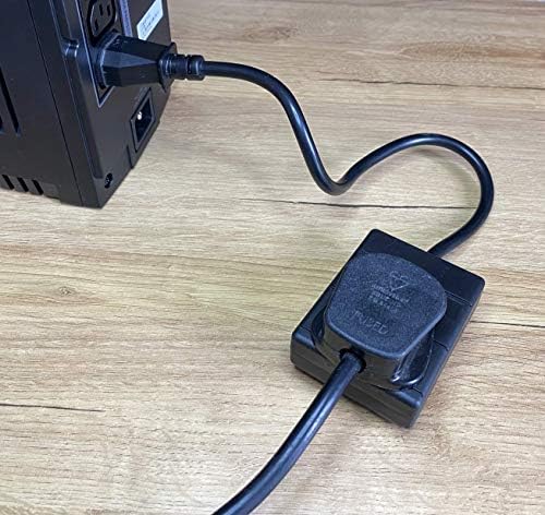 0.5m IEC C14 Connector Plug to UK 13Amp 1 Gang Socket  IEC to Mains Power Adapter Cable - 0.5 Metre Black UPS Power Cable - Compatible with APC UPS Power Supply UK Systems