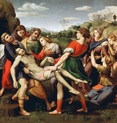 Impression d'art tableau la déposition de Raffaello Sanzio image sur toile de 60x90cm