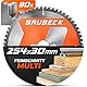 BAUBECK Sägeblatt 254x30 2.2mm Feinschnitt in Holz & Alu, 80 Zähne für Kapp- & Tischkreissägen, wie Metabo KGS 254 M, Bosch GTS 10 XC, PTS 10 kompatibel, Kreissägeblatt 254, Kappsägeblatt 254