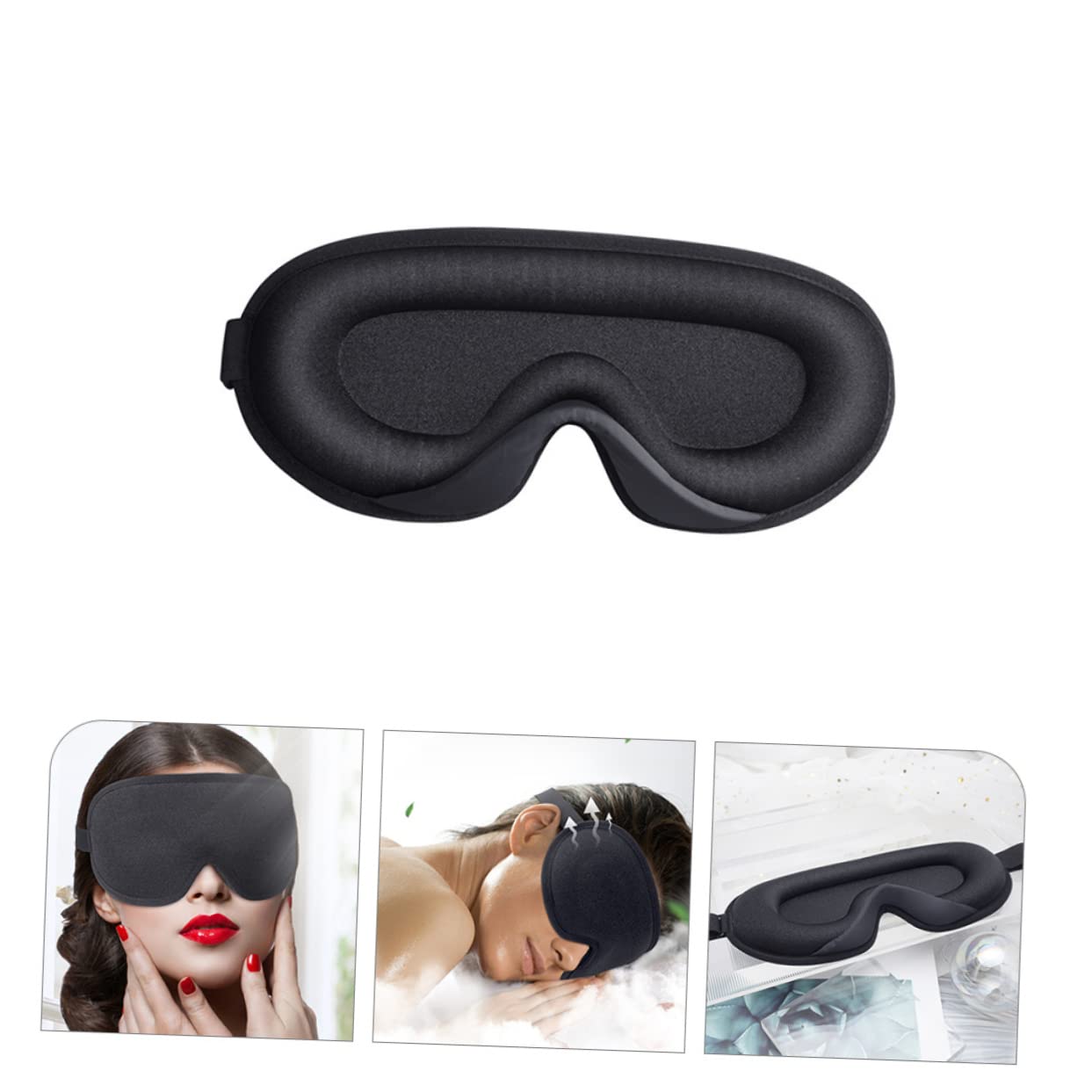 Baluue 3stücke Schlafmaske Für Damen Und Atmungsaktive Und Elastische Augenmaske Für Für Nachtschlaf Und Nickerchen Lichtblockierende Schlafmaske Klassischem