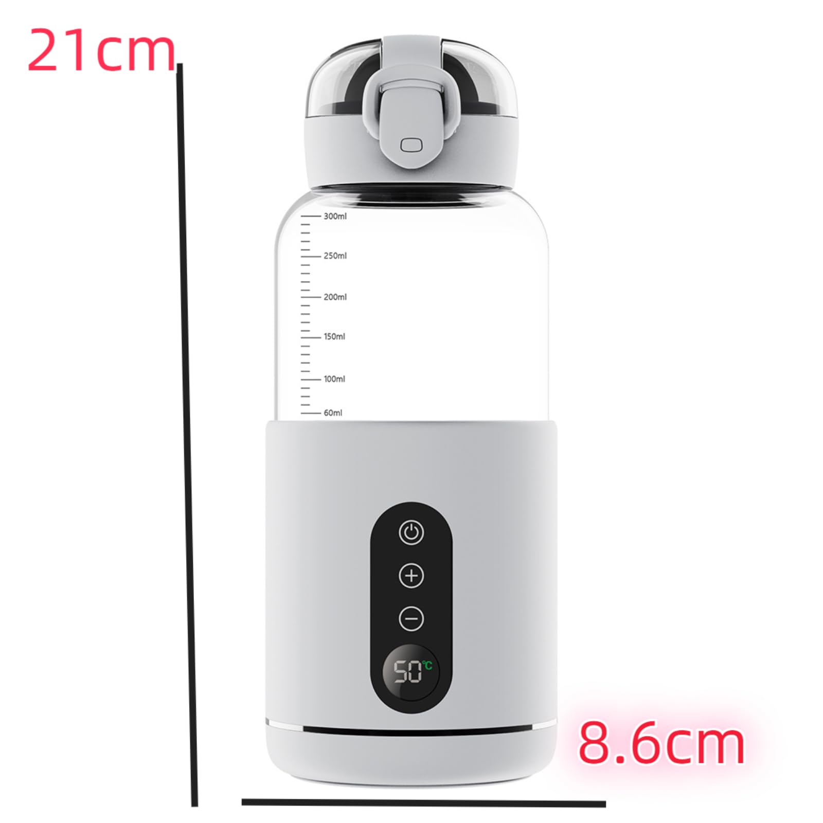 Calentador de agua portátil para fórmula de bebé, capacidad de 300 ml, calentador de biberón portátil inalámbrico, fácil de transportar y adecuado para viajar