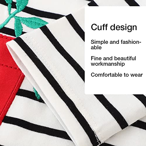 Girls and Toddler's Long Sleeve Dress Black Stripes and Giraffe Cartoon Appliques A Line Flared Skater Girls3