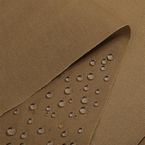 MAYJOYDIY 1 Yard Camel Cotton Waxed Canvas Fabric 55.9-58.3inch Fabric Antique Finish Waxed Oilskin Cloth for Canvas Bag Accessories Sewing Crafts Embroidery Handmade Home Decor