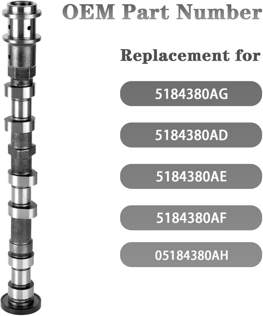 Right Side Intake Camshaft Compatible with Jeep Grand Cherokee Wrangler Dodge Grand Caravan Chrysler 3.6L V6 Intake Camshaft Replacement for 5184380AG 5184380AD 5184380AE 5184380AF 05184380AH