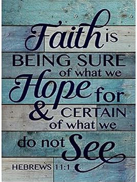 5D DIY Diamond Painting, Faith Hope See Diamond Painting Kits for Adults Full Drill Round Diamond Gem Art Beads Painting for Kids Perfect for Home Wall Decor 11.8x15.7 inch