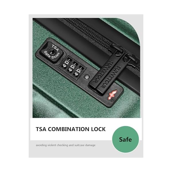 3 Piece Luggage Sets Pcabs Durable Suitcase With Wheels Tsa Lock 20inch24inch28inch Lightweight Travel Luggage Set Dark Green