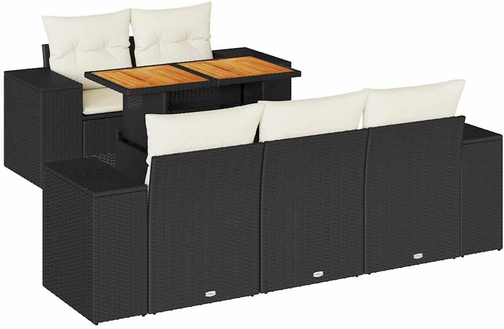 Garden Sofa Set Black Cream White Poly Rattan Large, Style Functionality Mix for Patio Balcony Garden