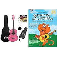 Best Choice Products 38in Beginner Acoustic Guitar Starter Kit W/ Gig Bag, Strap, Extra Strings - Pink