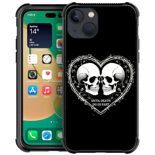 Goodsprout Compatible with iPhone 14 Case,Couple Skeleton Love Amazing Pattern Design Shockproof Anti-Scratch Hard PC Back Case for Apple iPhone 14