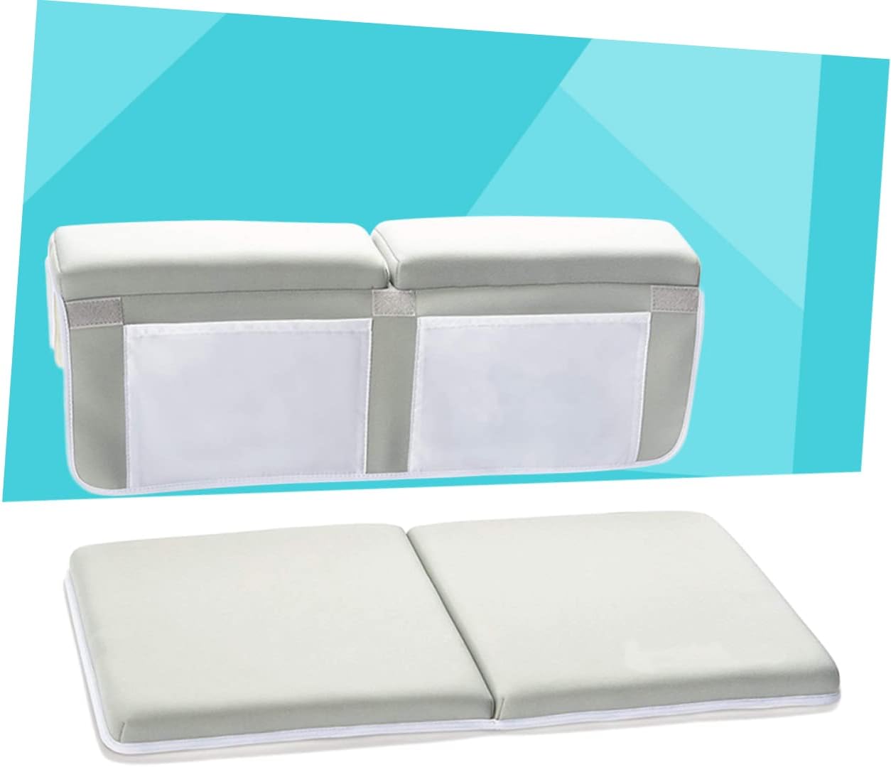 1pc Non- Bathtub Kneeling Cushion Hanging Pouch Foldable Bathroom Storage Bag for Essentials Grey Bath Mat Strong Cups for Parents