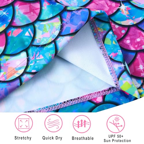 Image of Vogseek Girls Rash Guard Two Pieces Swimsuit Long Sleeve Bathing Suit for 3-10 Years