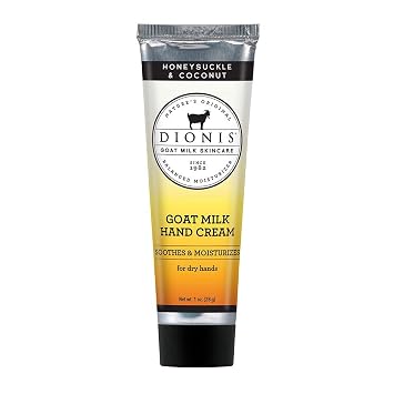 Dionis - Goat Milk Skincare Honeysuckle and Coconut Scented Hand Cream 1 oz - Made in the USA - Cruelty-free and Paraben-free