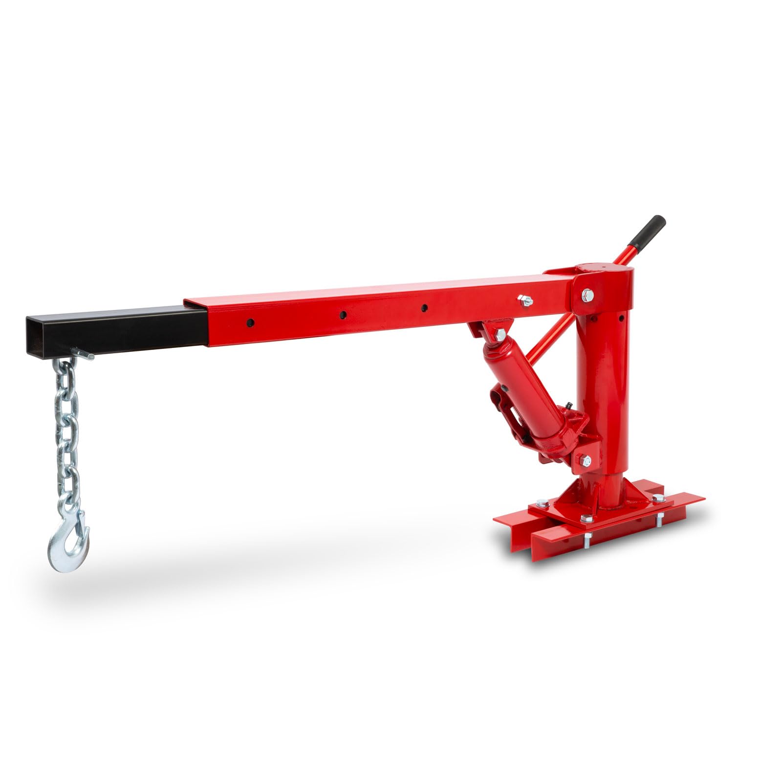 EBERTH Grue Pick Up, charge maximale 450 kg, pied massif pour montage au sol, crochet de levage et chaîne, hauteur de levage de 35 à 1330 mm, longueur de flèche de 880 à 1400 mm, grue d'atelier