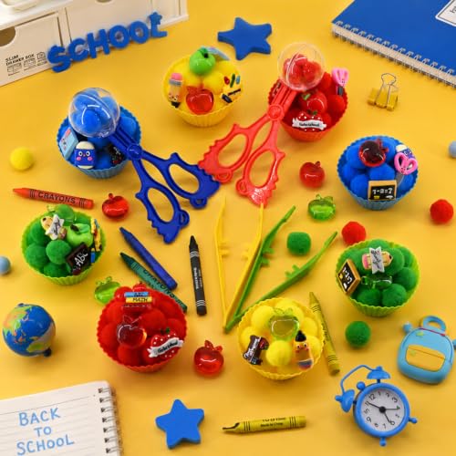 161 Pcs Back to School Sensory Bin Items Stationery Counting Sorting Back to School Sensory Bin Filler Fine Motor Apple Pencil Crayon Counts for Stationery Counting Sorting Decor by ZhowHoHo - Used condition - Image 6