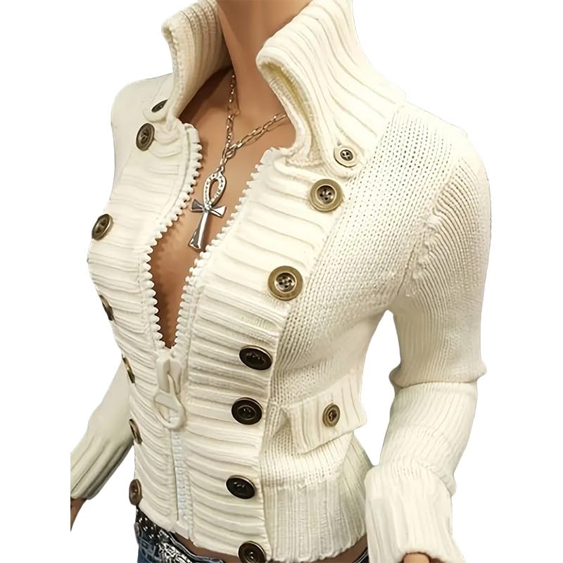 Women Fall Winter Cardigan Sweater Fashionable Trendy Sweater Autumn and Winter Tops