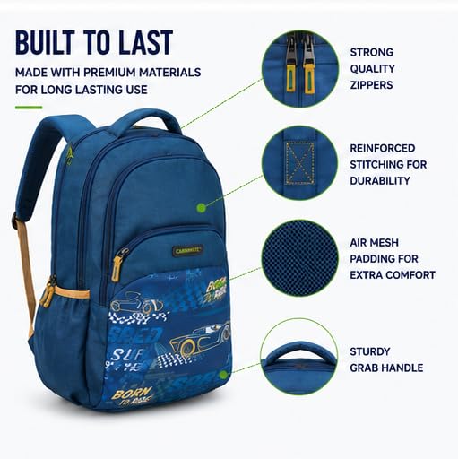 Image of Flash Backpack for Boys & Girls | 3-Compartment School, College & Travel Backpack with Organizer Pocket, Extra Sleeve, Rain Cover, Side Bottle Holder & Breathable Mesh Back