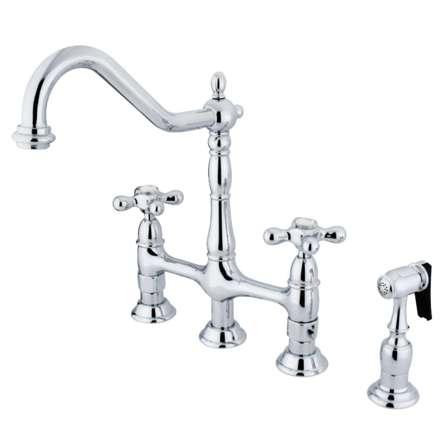 Kingston Brass Heritage 8" Center Kitchen Faucet with Side Sprayer