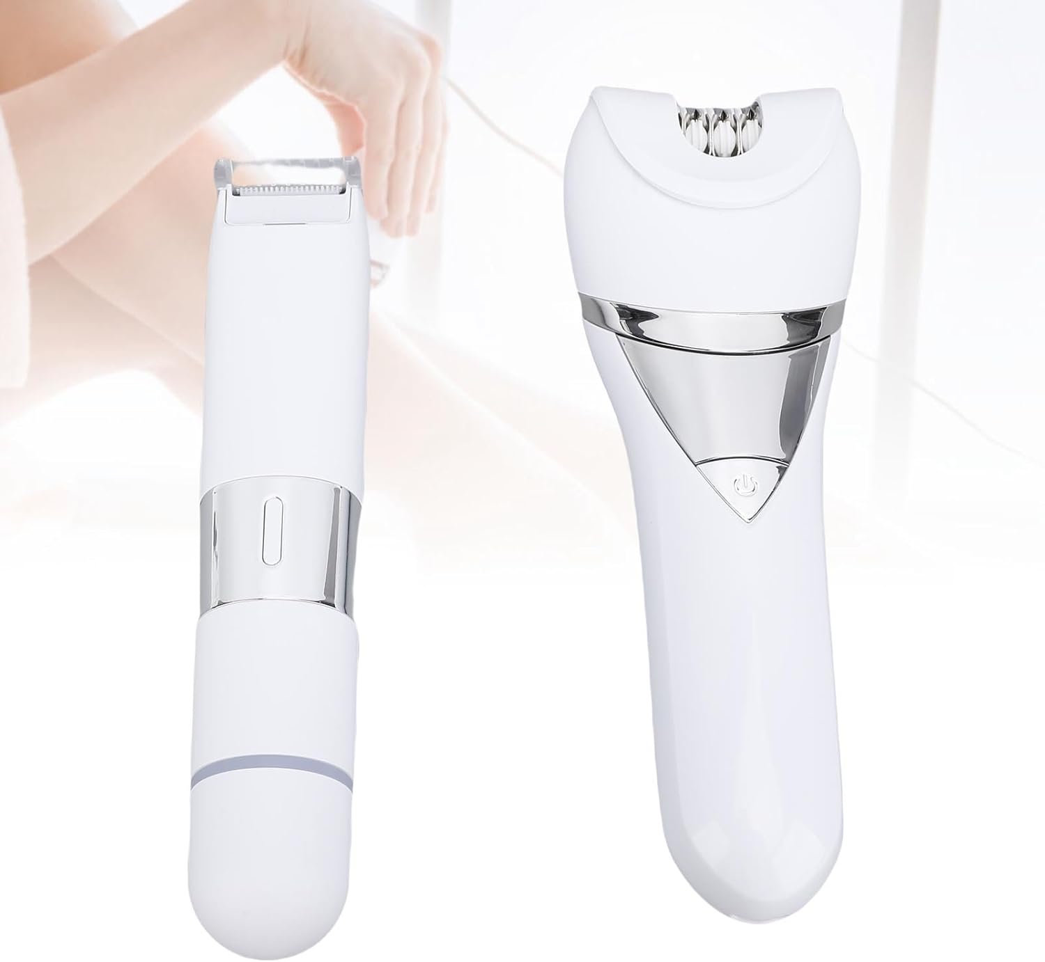 Women Body Hair Groomer, Electric Hair Trimmer USB Rechargeable Foot Grinder Head Ergonomic Design Cutting Full Body Wash, Compact Lightweight for Travel, IPX6 Washable