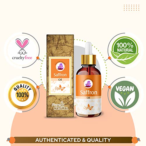 Image of Crysalis Pure Natural Undiluted & Organic Standard Saffron(Crocus sativus) Essential Oil Steam Distilled Hair &Skincare Anti- Acne Minimizes Dead Skin Cells Brightens Complexion Massage Oil - 15ML