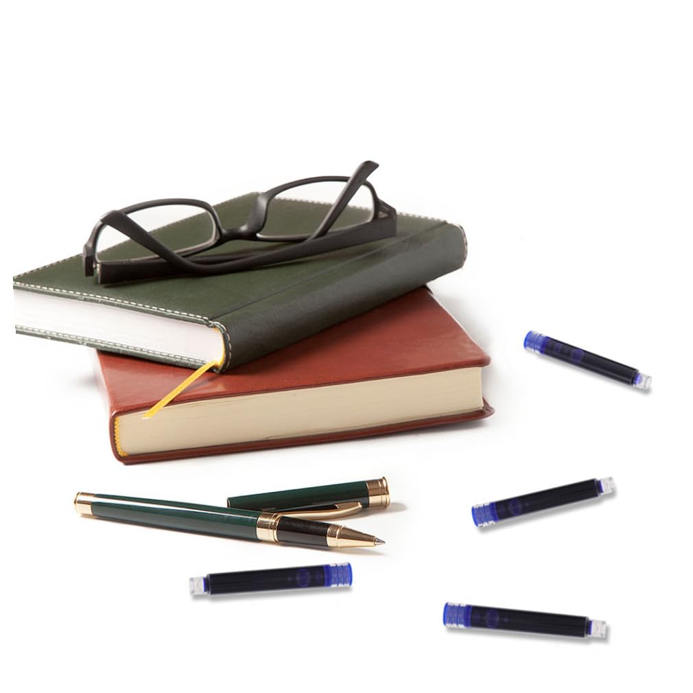 PLAFOPE Ricariche per Penne Stilografiche, Inchiostro Blu, Design Ergonomico, 200 Pezzi, Accessori in Plastico per Scuola e Scrittura