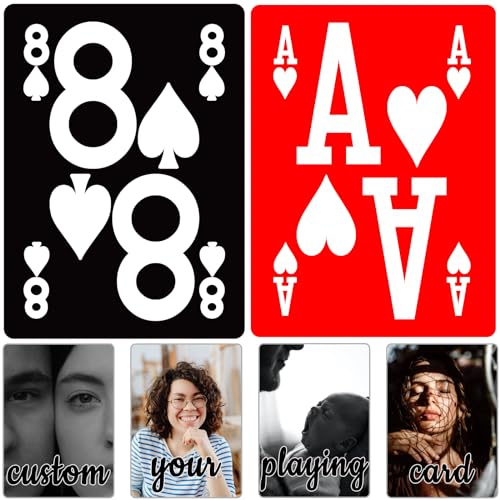 ooelyy Custom Elite Low Vision Playing Cards, Personalized Large Print Playing Cards, Red Black Background Makes It Easy to Read Poker Cards