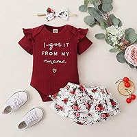 Mioglrie 0-3 Months Baby Girl Clothes Wine Red Newborn Outfits for Girls — image 6