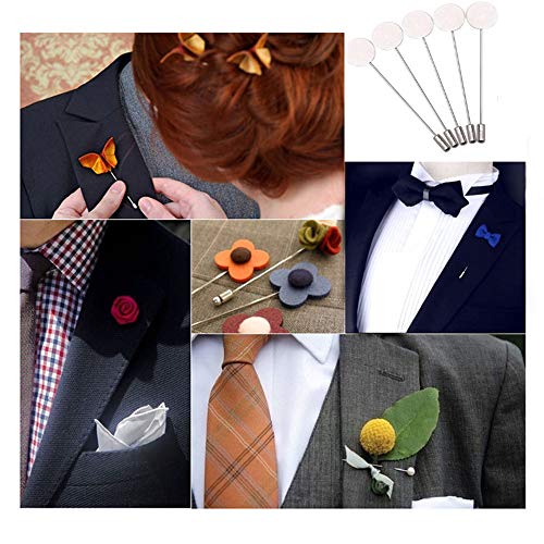 50 Pcs Silver Tone Round Tray Lapel Pin Stainless Steel Safety Pins Brooches For Men Women Suit Tie Hat Scarf Badge Diy Costume Jewelry Accessories #TOP5