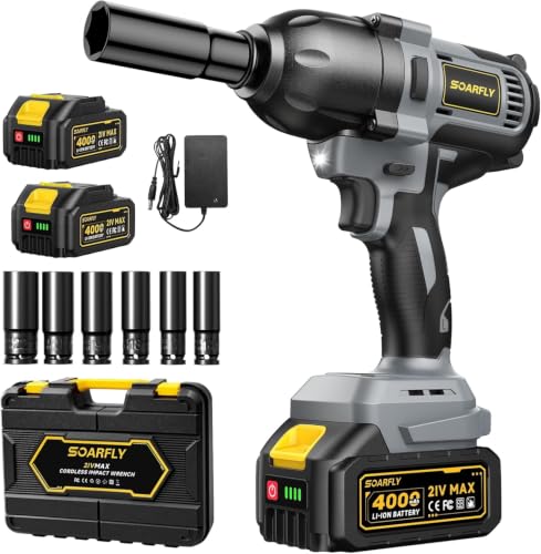 Image of SOARFLY 1 /2 inch Cordless Impact Wrench, 738 Ft-lbs (1000 N.m) Impact Gun