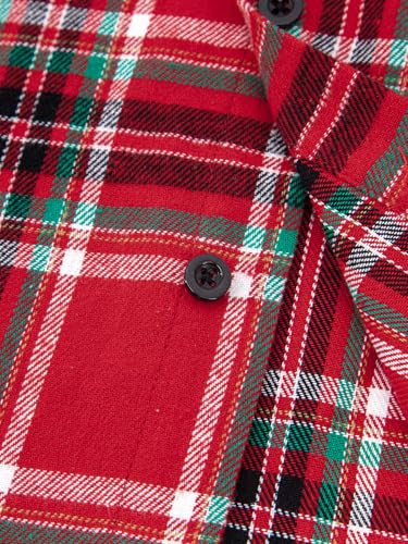 Image of Yoimira Boys Flannel Shirts Kids Long Sleeve Plaid Tops Casual Button Down Shirt Western Plaid Jacket