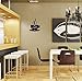 FLEXISTYLE Reloj de Pared para café, diseño Moderno, Color Negro
