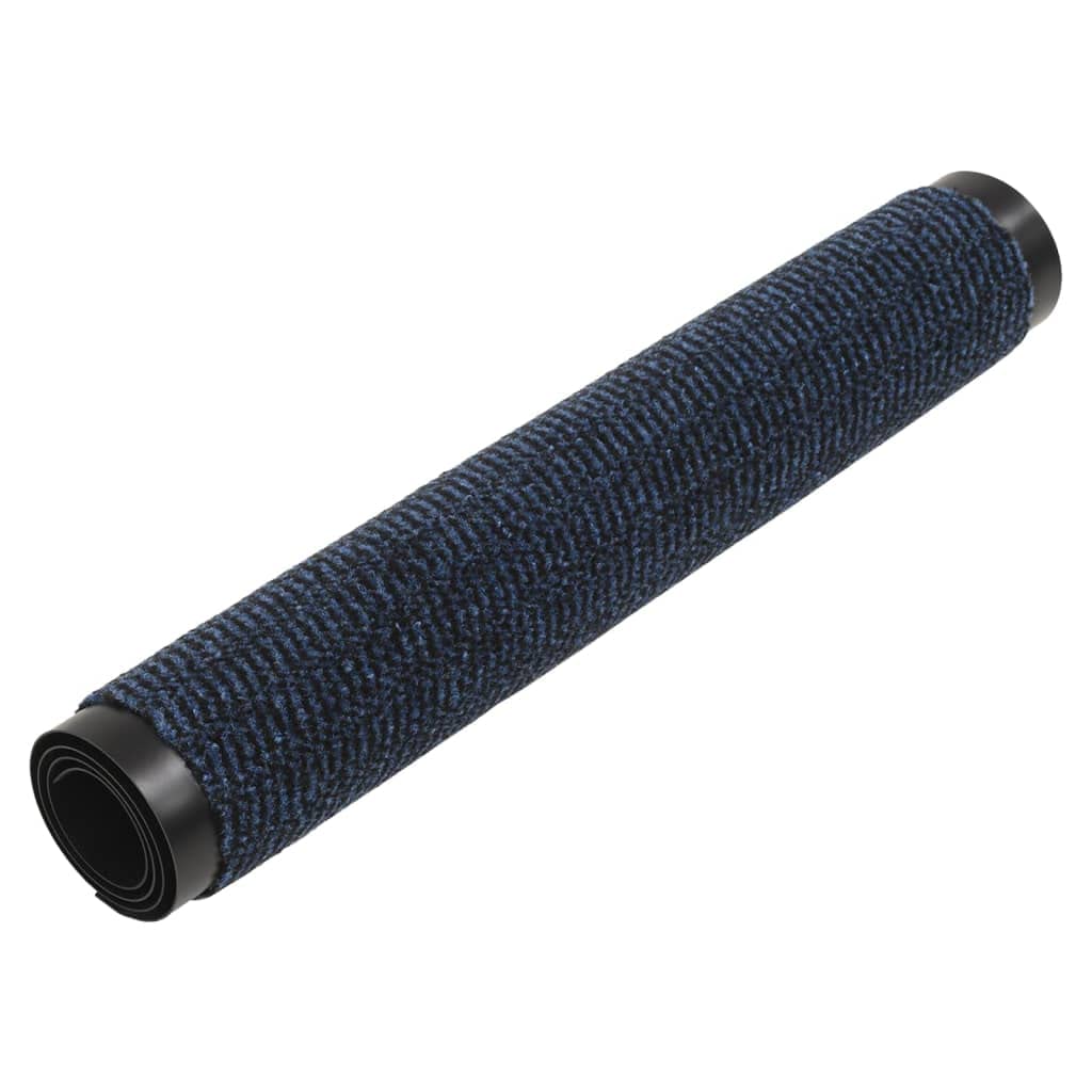Zerbino "tufted", 60 x 180 cm, blu, robusto polipropilene con fondo in gomma antiscivolo, design moderno, per corridoio, ingresso e terrazza coperta