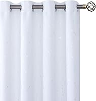 Vista 57 de BGment - Cortinas opacas para dormitorio infantil, con ojales, con aislamiento térmico, estampado de estrellas plateadas, para oscurecer